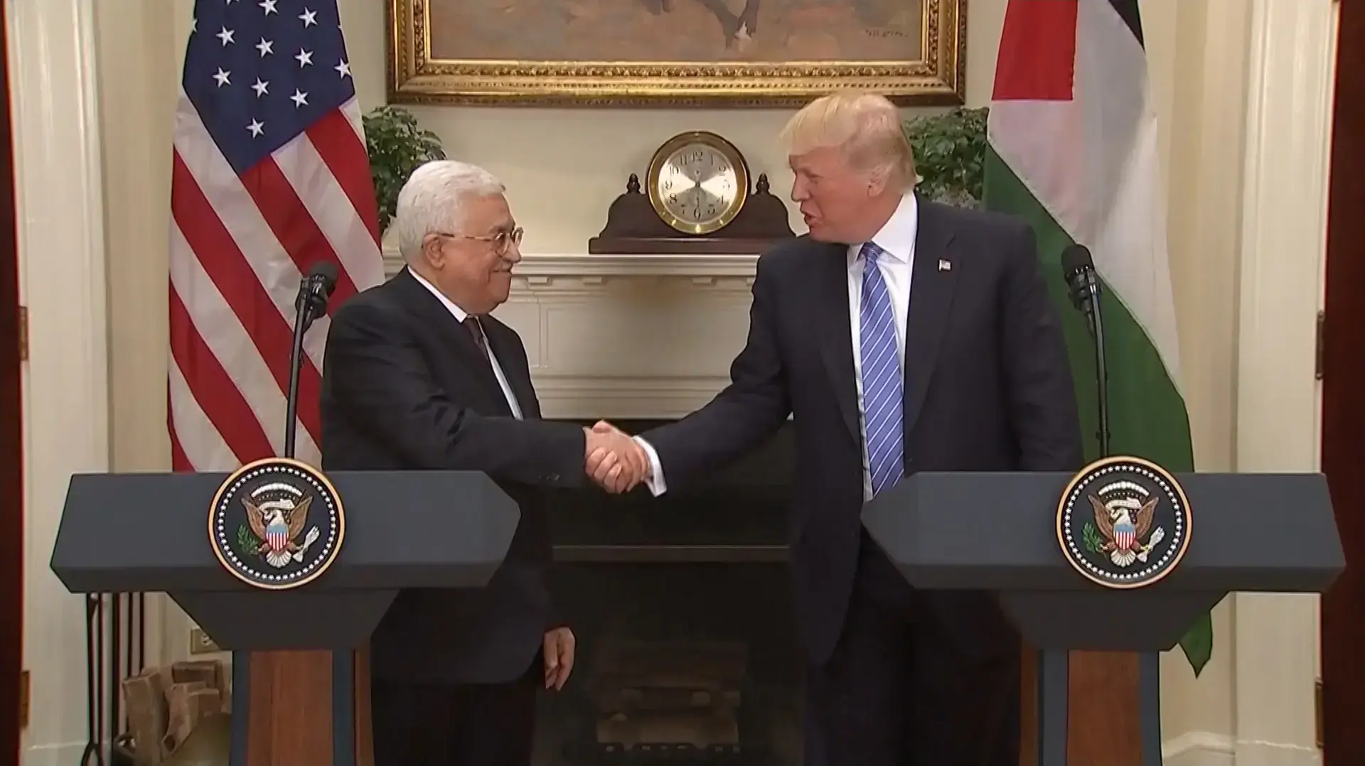טראמפ בפגישה עם אבו מאזן