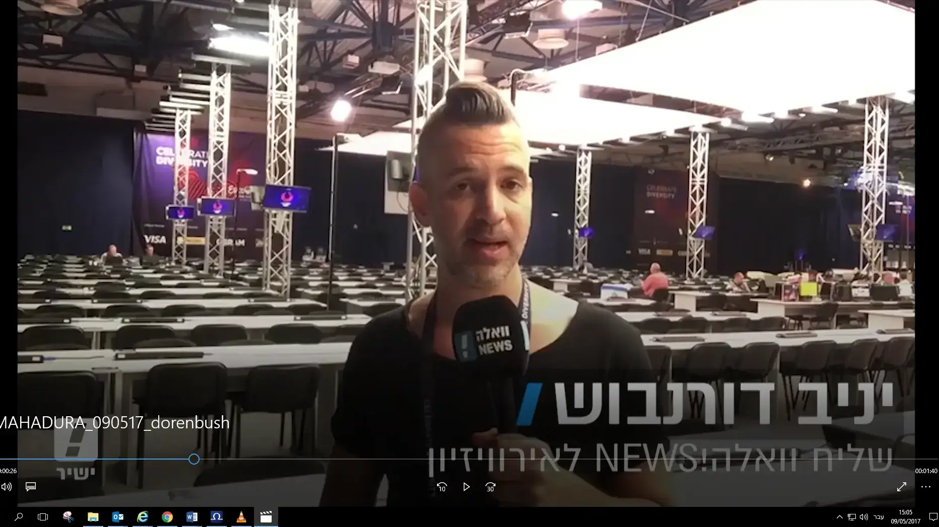 דיווח יניב דורנבוש שליח לאירווזיון בקייב מתוך המהדורה המרכזית עם יעקב אילון 9.5.17 דיווח יניב דורנבוש שליח לאירווזיון בקייב מתוך המהדורה המרכזית עם יעקב אילון 9.5.17