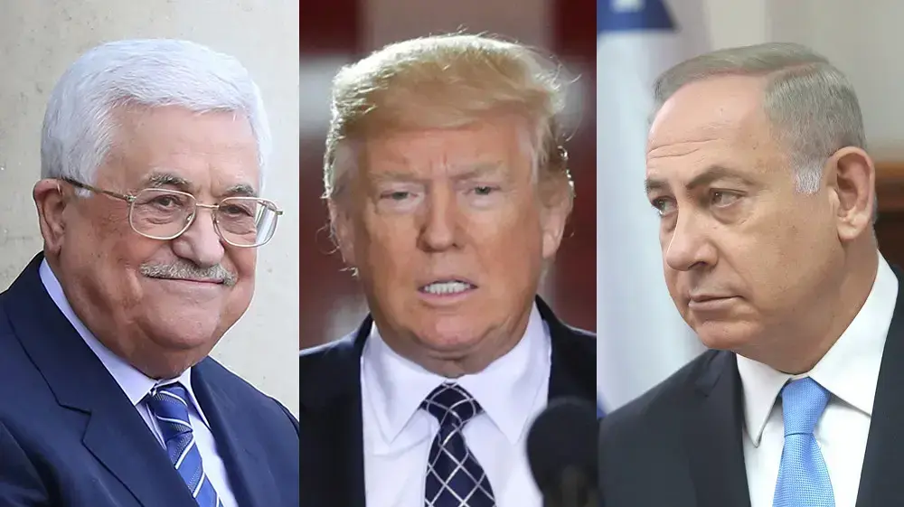 מפוצלת דונלד טראמפ בנימין נתניהו אבו מאזן