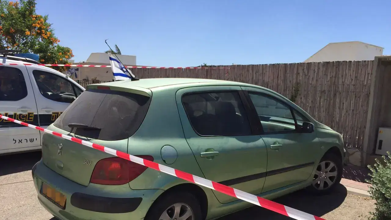 המכונית בה נשכחה תינוקת ומתה באבני חפץ בשומרון, 11 במאי 2017
