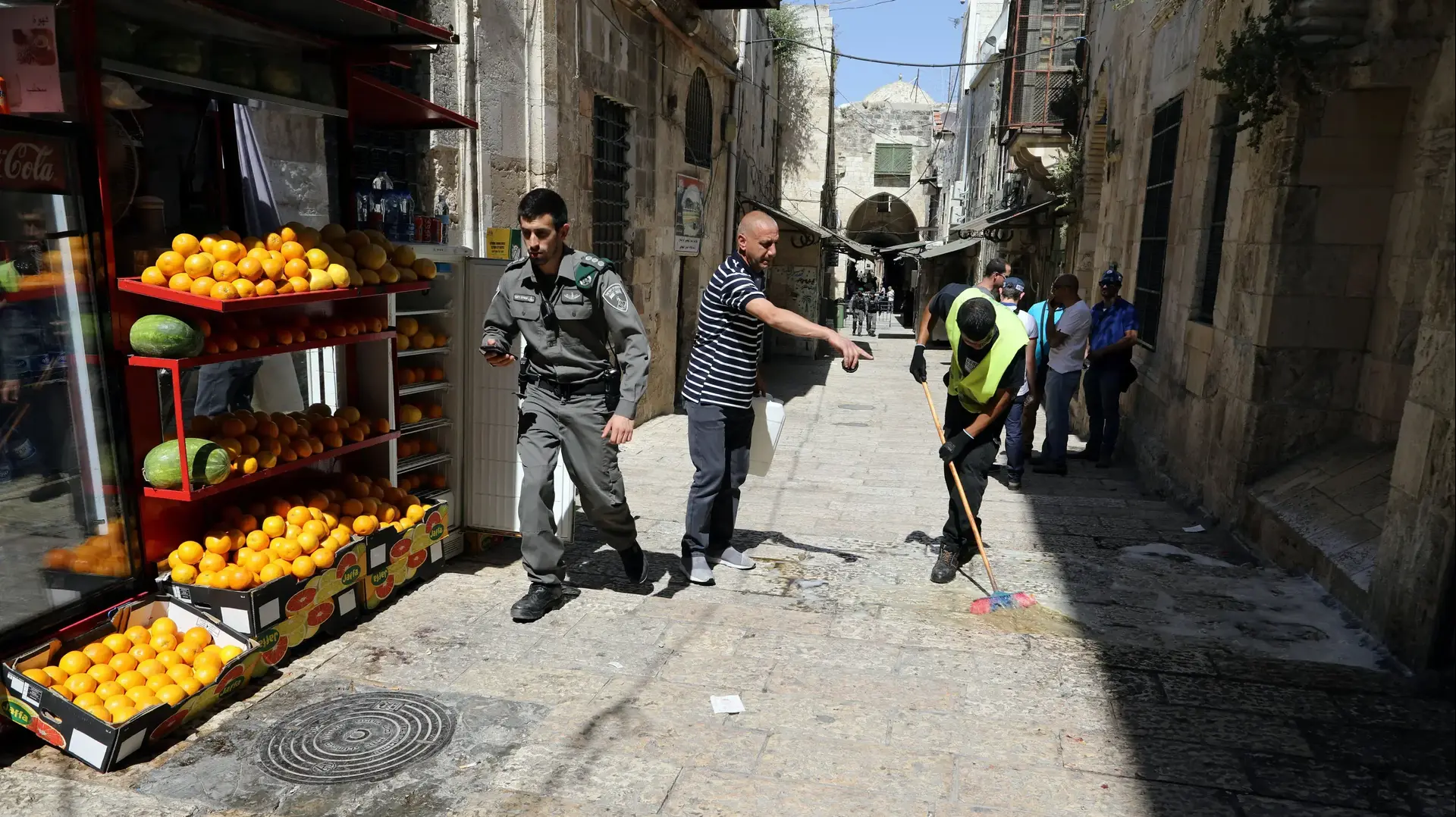 זירת פיגוע דקירה בעיר העתיקה בירושלים, 13 במאי 2017 זירת פיגוע דקירה בעיר העתיקה בירושלים, 13 במאי 2017