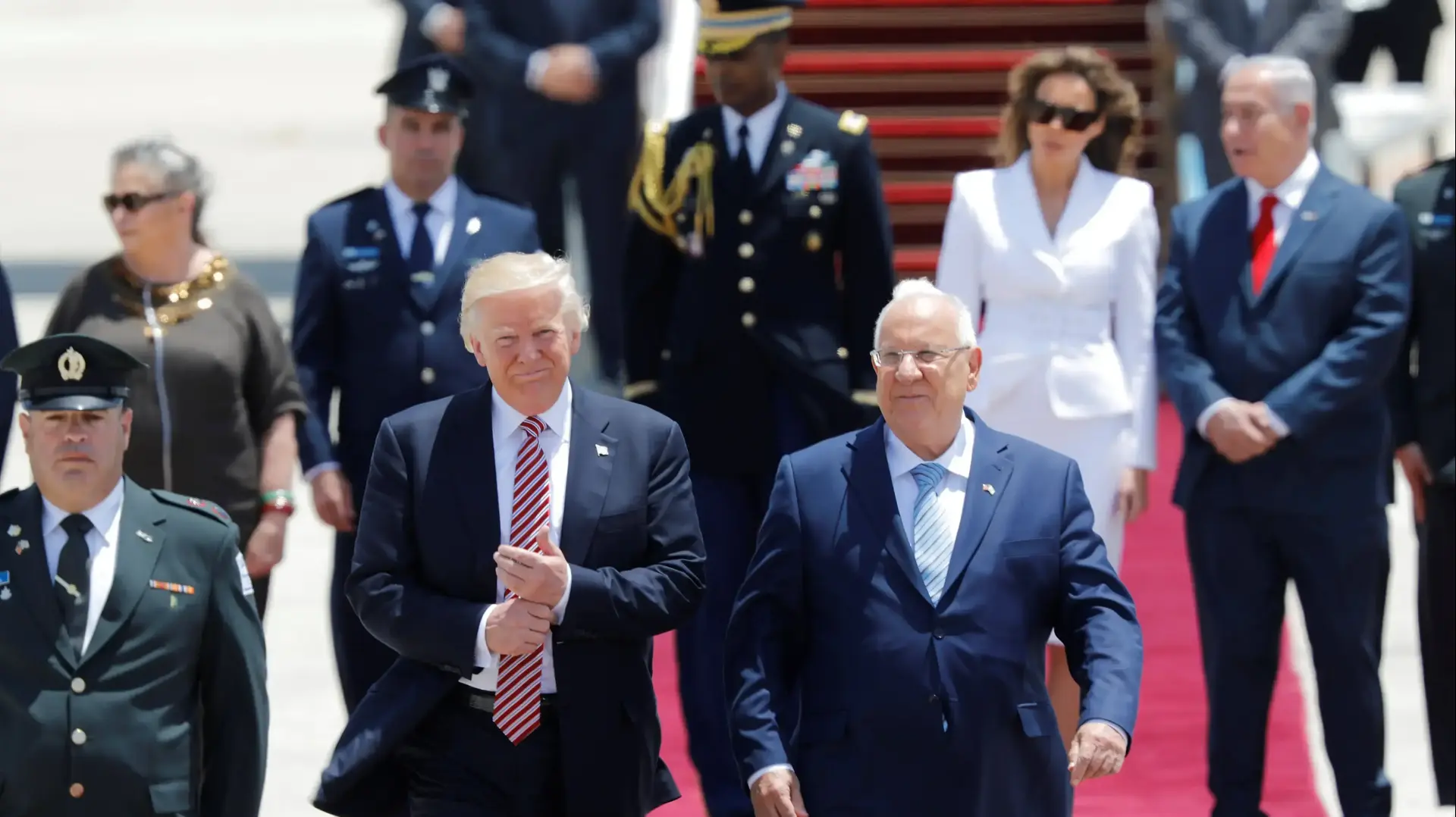 נחיתת נשיא ארה"ב דונלד טראמפ בישראל, שדה התעופה בן גוריון, תל אביב 22 במאי 2017 נחיתת נשיא ארה"ב דונלד טראמפ בישראל, שדה התעופה בן גוריון, תל אביב 22 במאי 2017