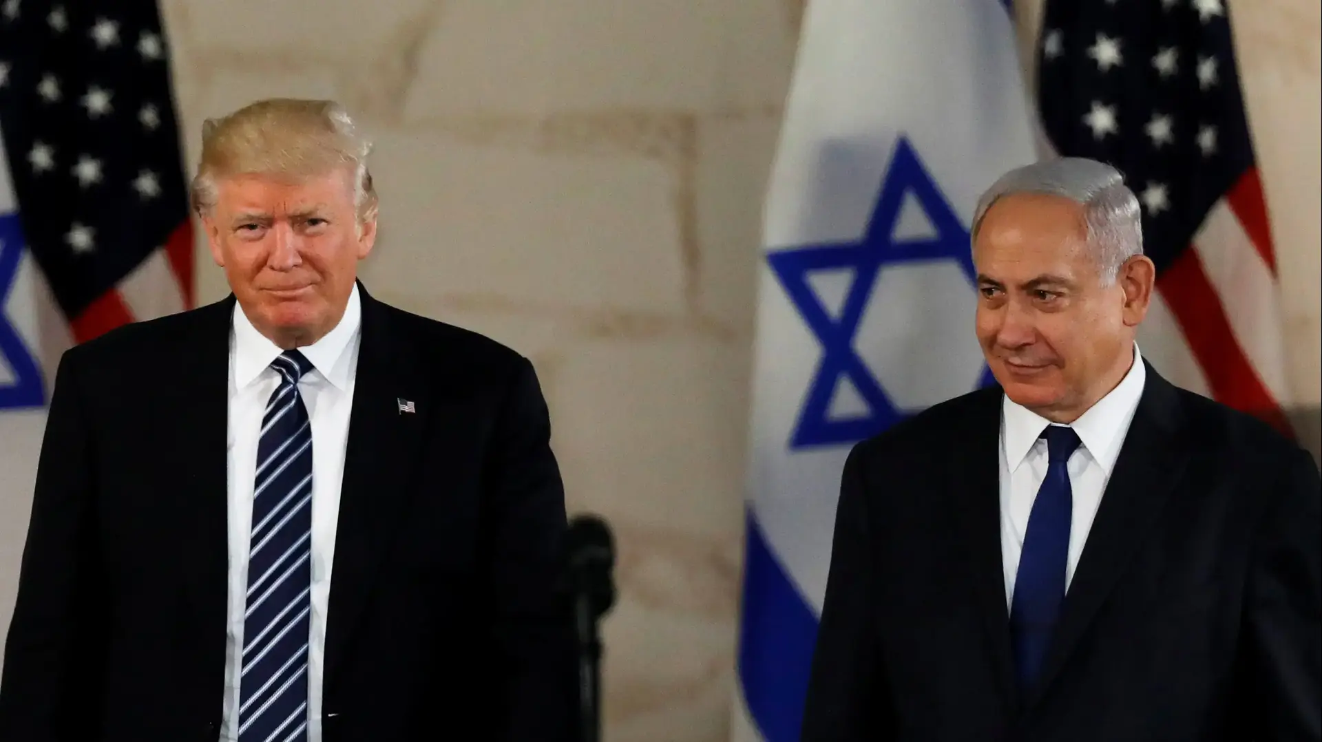 נתניהו וטראמפ במוזיאון ישראל במהלך ביקור של טראמפ בירושלים 23 במאי 2017