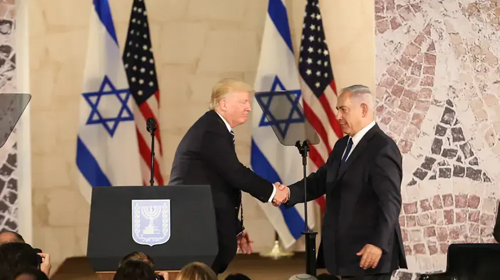 נתניהו וטראמפ במוזיאון ישראל במהלך ביקור של טראמפ בירושלים 23 במאי 2017