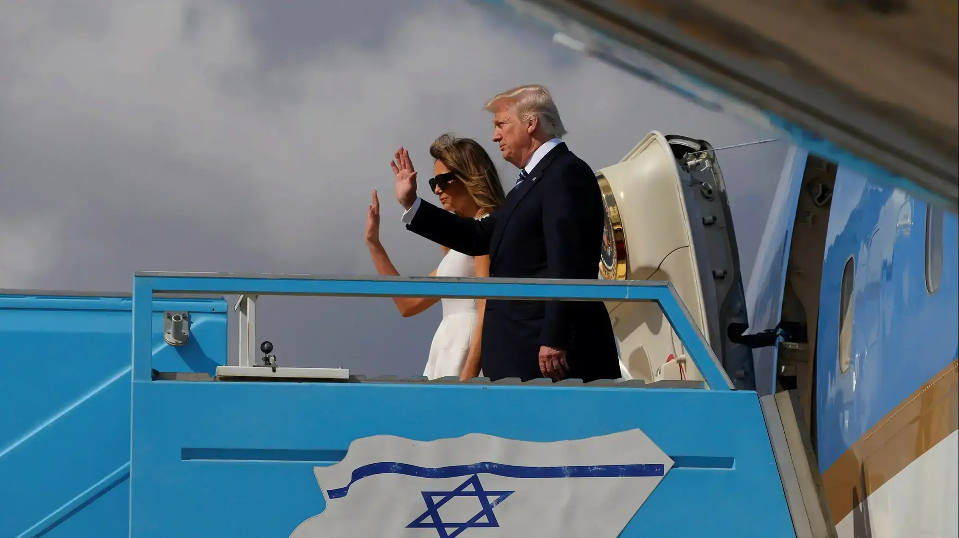 המראת דונלד טראמפ מישראל, נמל התעופה בן גוריון, תל אביב 23.5.17 