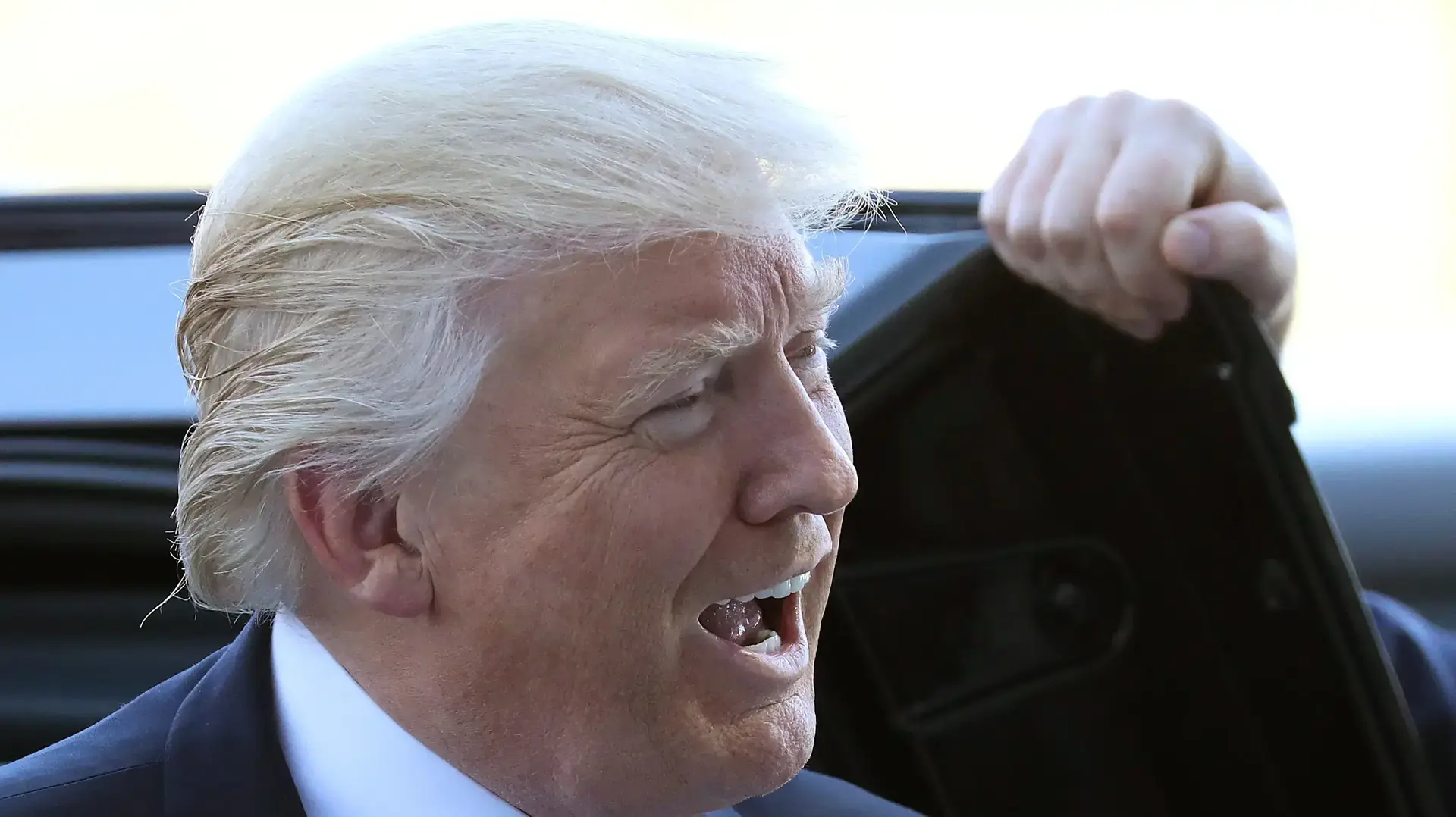 נשיא ארה"ב דונלד טראמפ מגיע להשתתף בפסגת נאט"ו במטה בבריסל 25 במאי 2017 