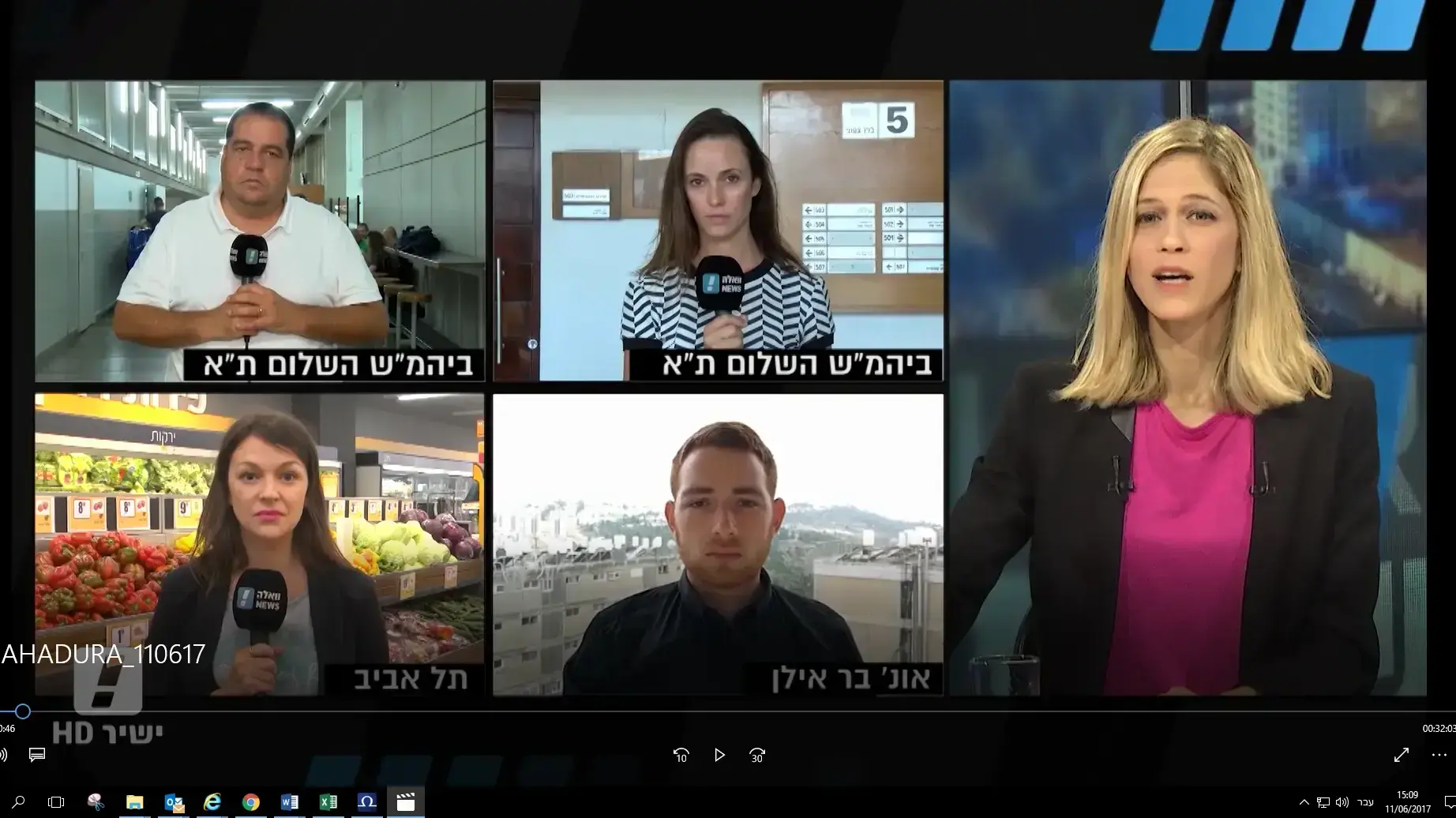 המהדורה המרכזית בהגשת הילה קובו 11.6.17