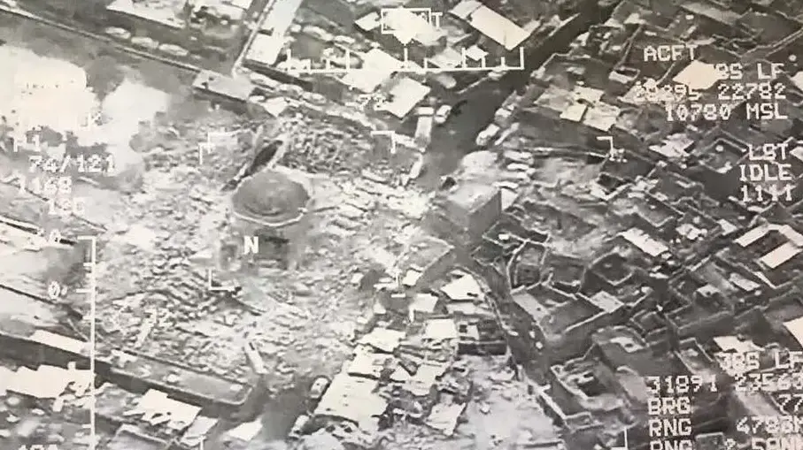 תיעוד מרחפן של פיצוץ מסגד א-נורי, מוסול, עיראק,21 ביוני 2017 תיעוד מרחפן של פיצוץ מסגד א-נורי, מוסול, עיראק,21 ביוני 2017