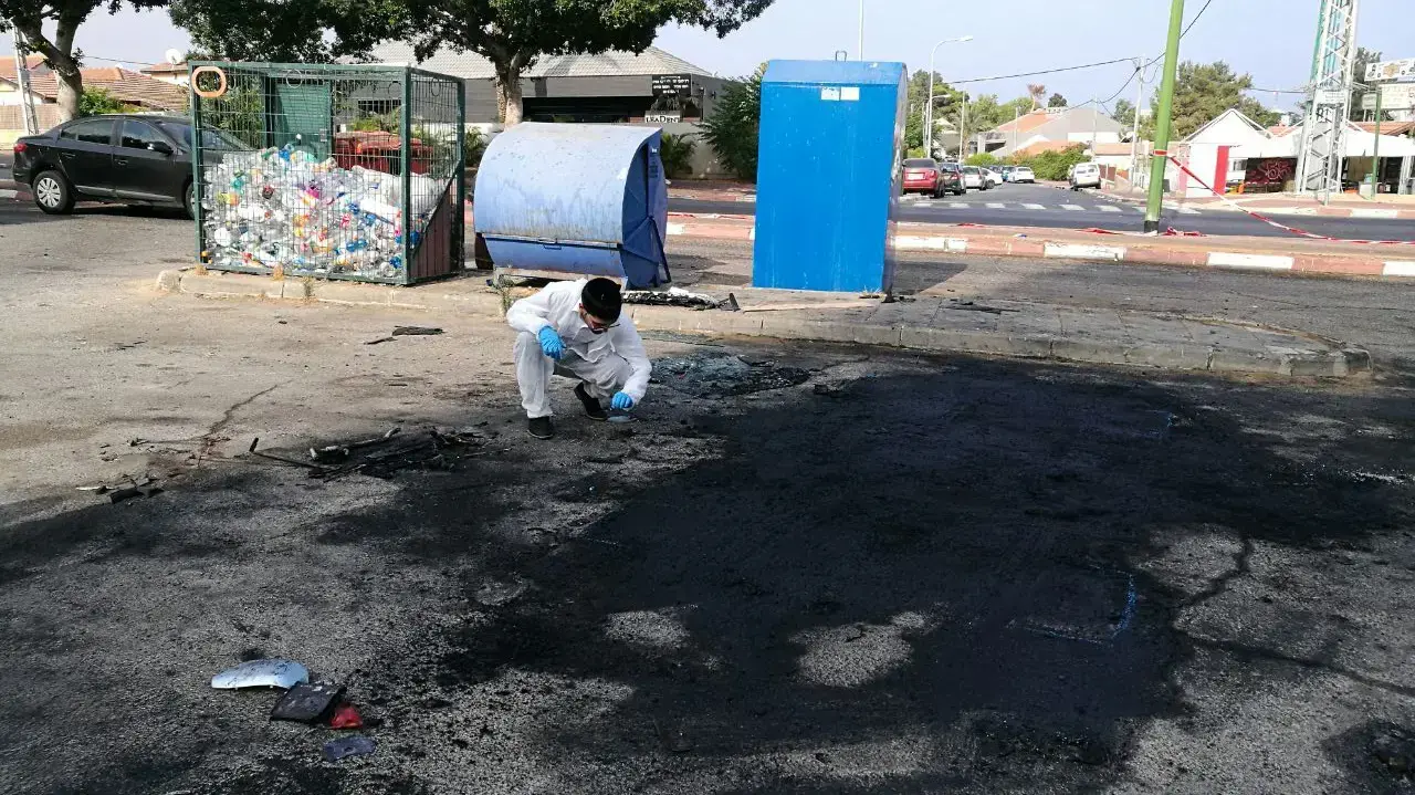 זירת פיצוץ הרכב באשקלון הבוקר 27 ביוני 2017 זירת פיצוץ הרכב באשקלון הבוקר 27 ביוני 2017
