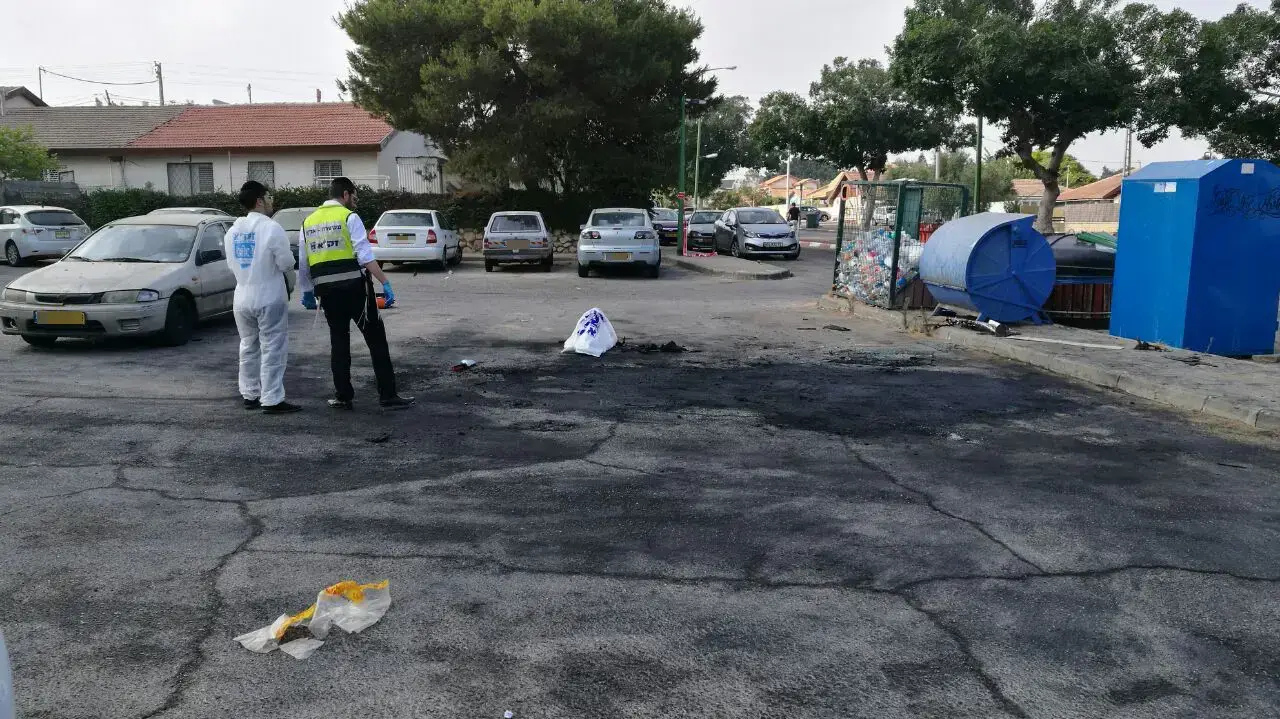 זירת פיצוץ הרכב באשקלון הבוקר 27 ביוני 2017 זירת פיצוץ הרכב באשקלון הבוקר 27 ביוני 2017