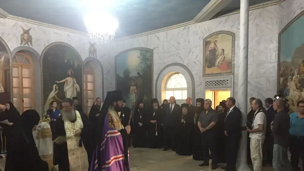 טקס חנוכת חצר סרגיי מחדש לאחר העברתה לידי רוסיה, 18 ביולי 2017 טקס חנוכת חצר סרגיי מחדש לאחר העברתה לידי רוסיה, 18 ביולי 2017
