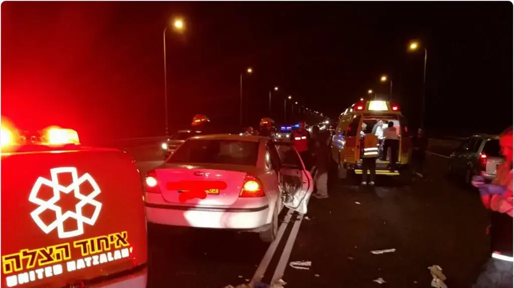 זירת התאונה הקשה בצומת גורל שבדרום 24 ביולי 2017