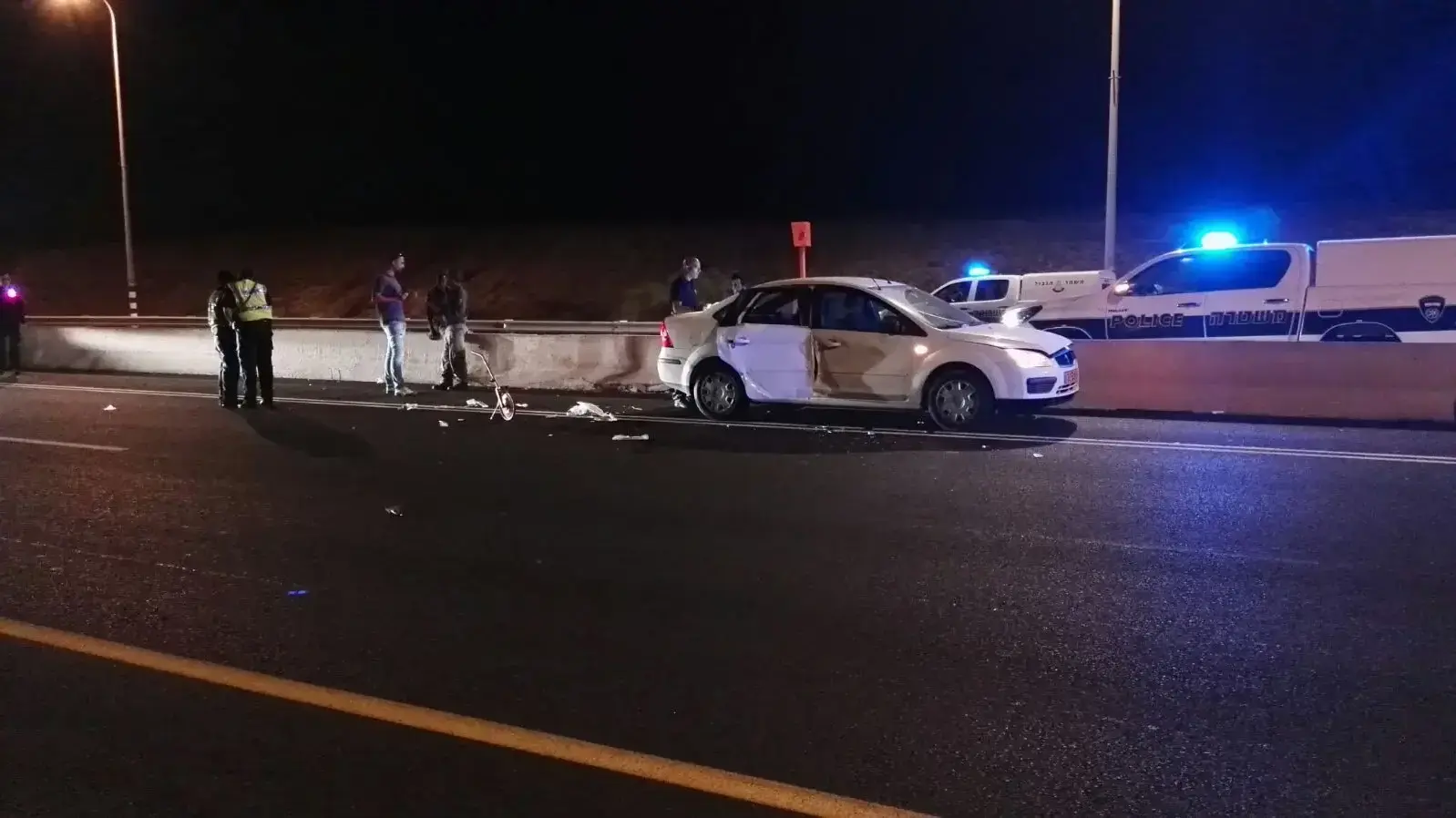 זירת התאונה הקשה בצומת גורל שבדרום 24 ביולי 2017 זירת התאונה הקשה בצומת גורל שבדרום 24 ביולי 2017