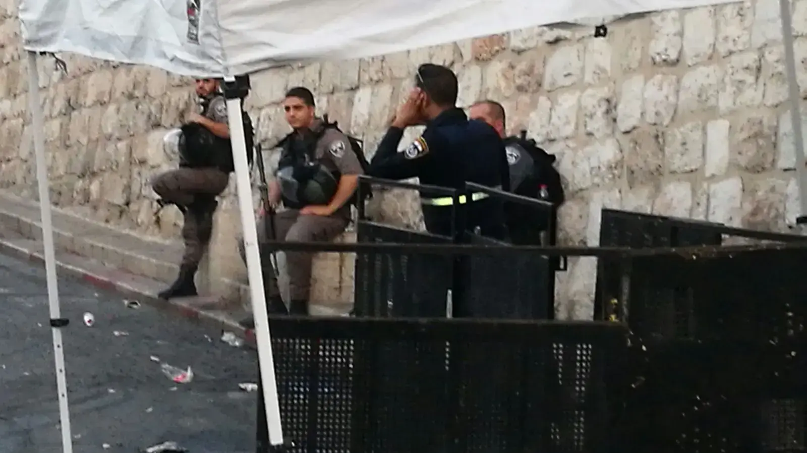הכניסה להר הבית לאחר הסרת המגנומטרים. 25 ביולי 2017