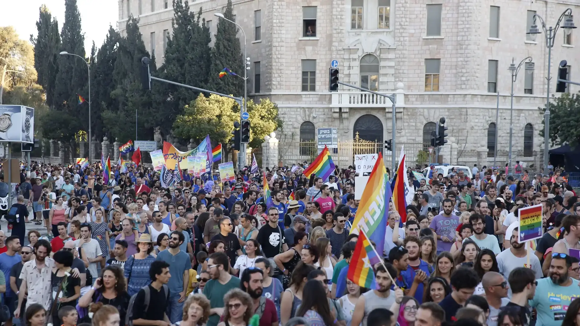 משתתפי מצעד הגאווה בירושלים  3 באוגוסט 2017