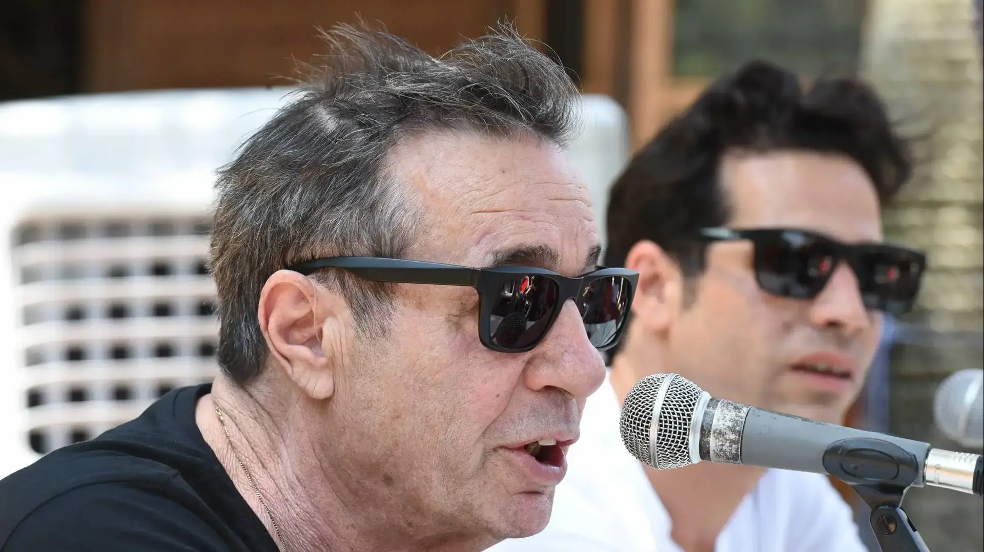 אביב ויהונתן גפן במסיבת עיתונאים פסטיבל ראשון לציון , אוגוסט 2017