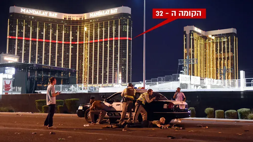 ירי בלאס וגאס תיאור הקומה ה-32 במלון ממנ ו בוצע הירי ירי בלאס וגאס תיאור הקומה ה-32 במלון ממנ ו בוצע הירי