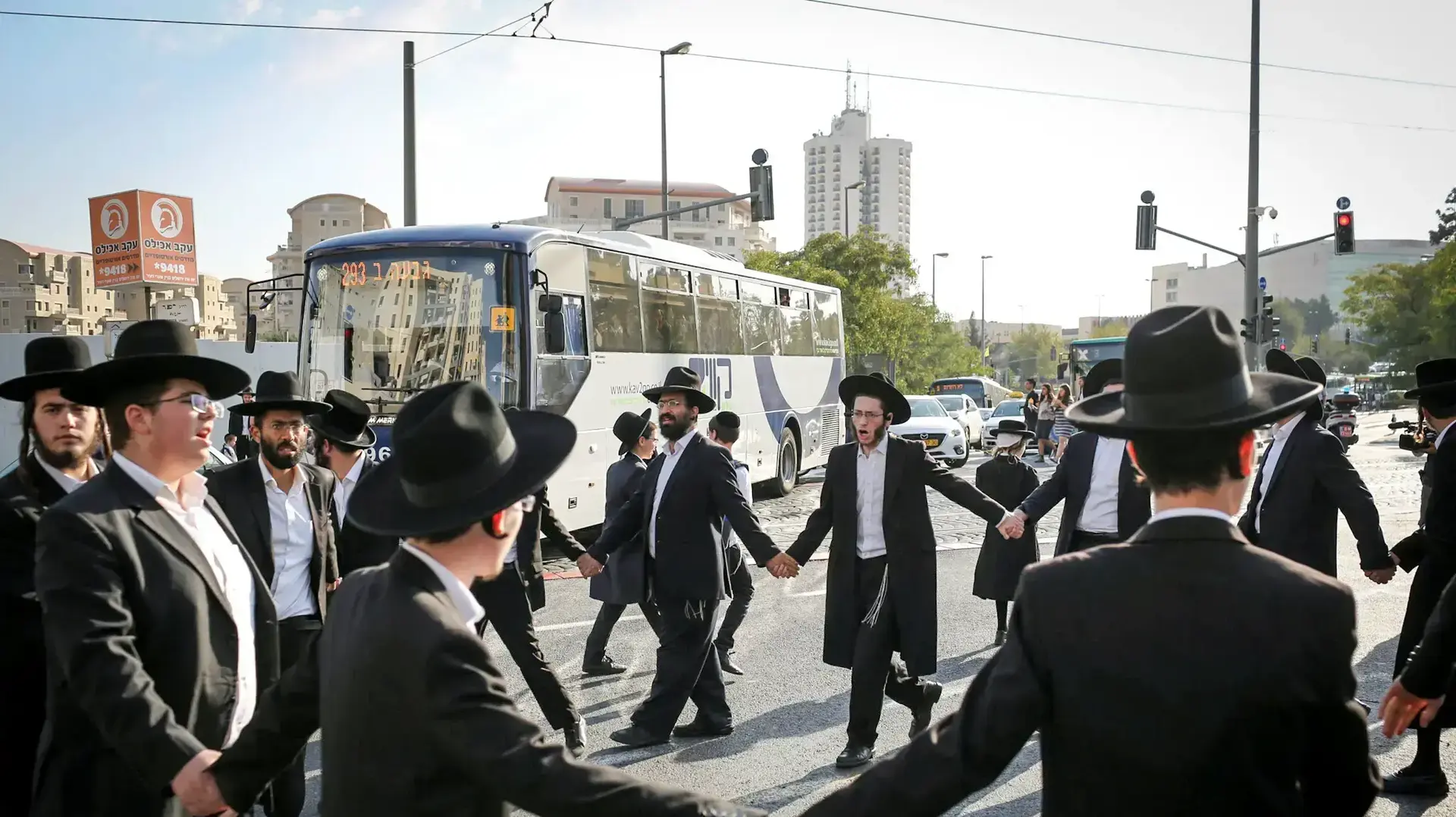 חסימות כבישים בהפגנת חרדים בירושלים 17 באוקטובר 2017 חסימות כבישים בהפגנת חרדים בירושלים 17 באוקטובר 2017