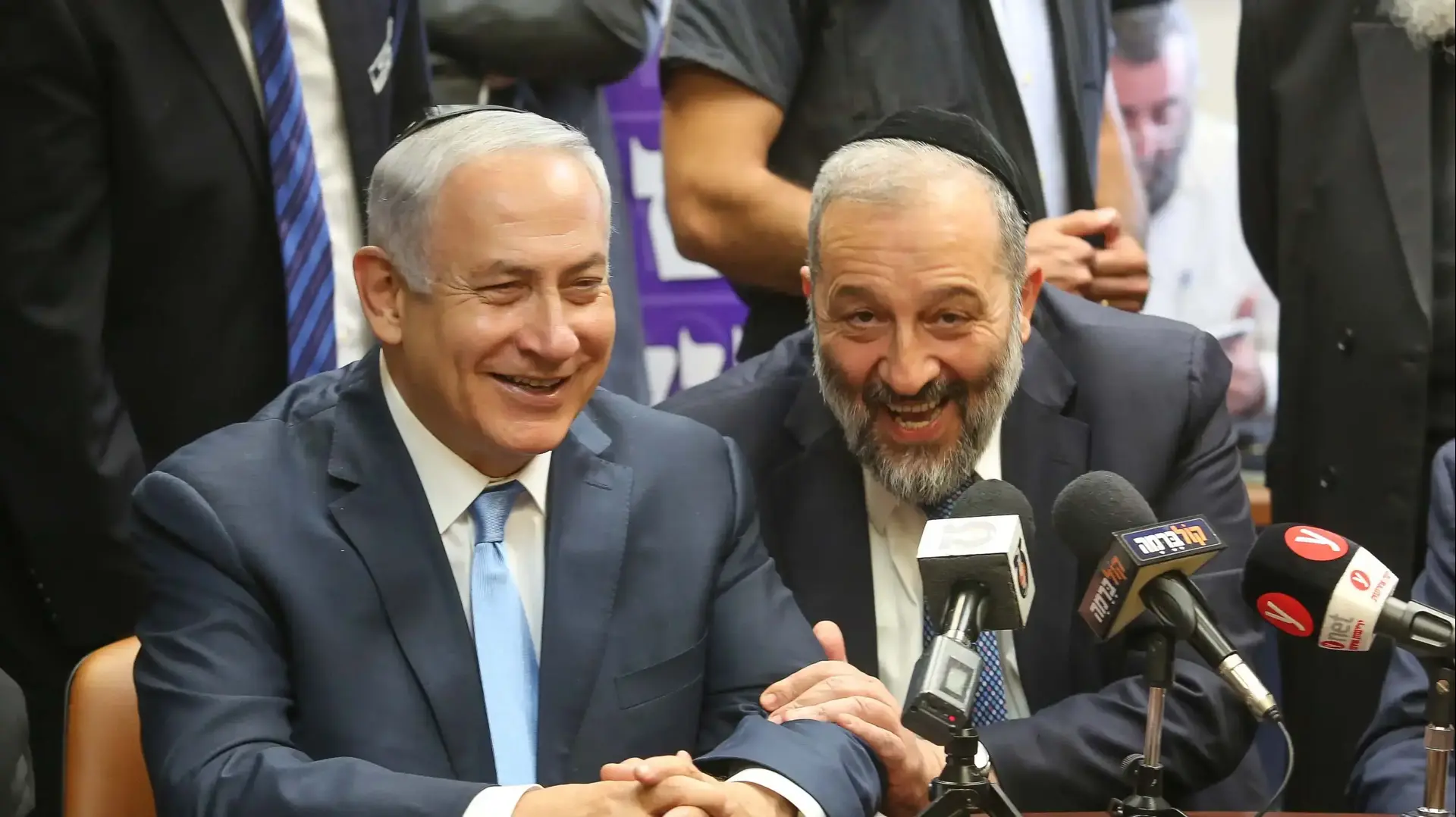 נתניהו ואריה דרעי ישיבת סיעה שס פתיחת מושב הכנסת 23 באוקטובר 2017