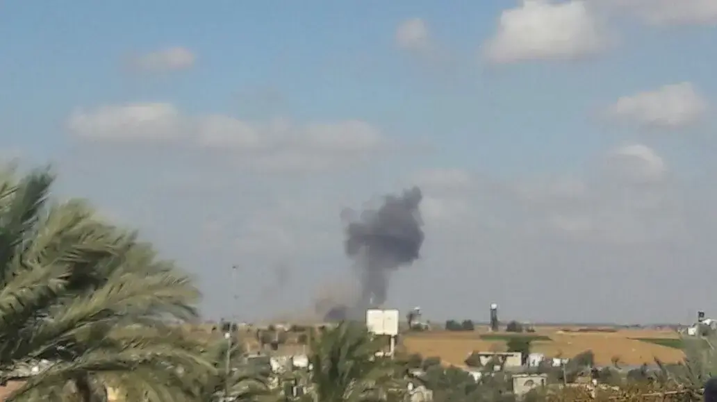 דיווחים פלסטינים על פיצוצים ליד בסיס כיסופים 30 באוקטובר 2017