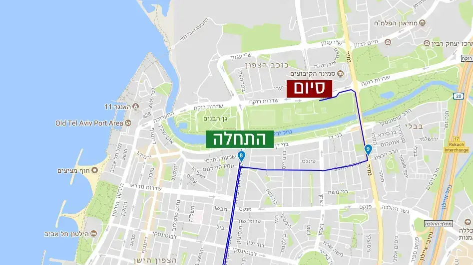מפת מירוץ הלילה של תל אביב מפת מירוץ הלילה של תל אביב