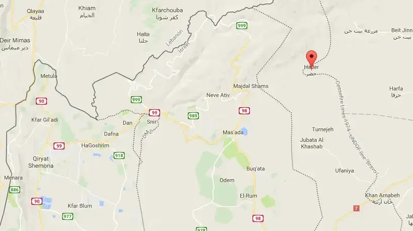 מפת הכפר הסורי חדר סמוך לגבול עם ישרא מפת הכפר הסורי חדר סמוך לגבול עם ישרא