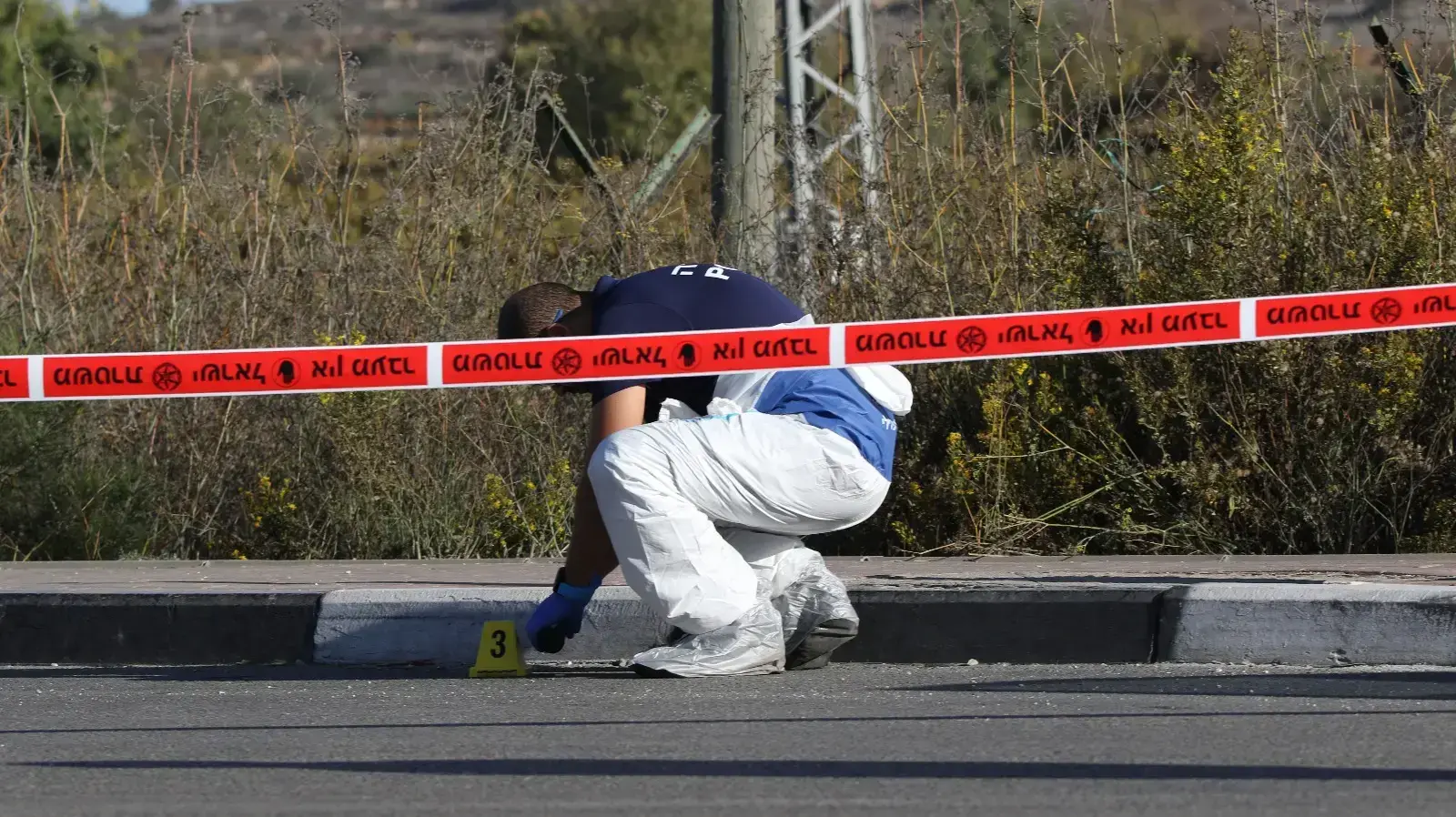 זירת פיגוע הדריסה בגוש עציון 17 בנובמבר 2017 זירת פיגוע הדריסה בגוש עציון 17 בנובמבר 2017