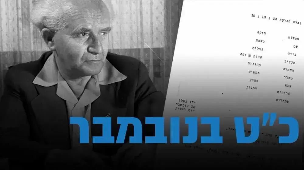 רשימת המטלות של דוד בן גוריון לכ"ט בנובמבר נחשפת, נובמבר 2017