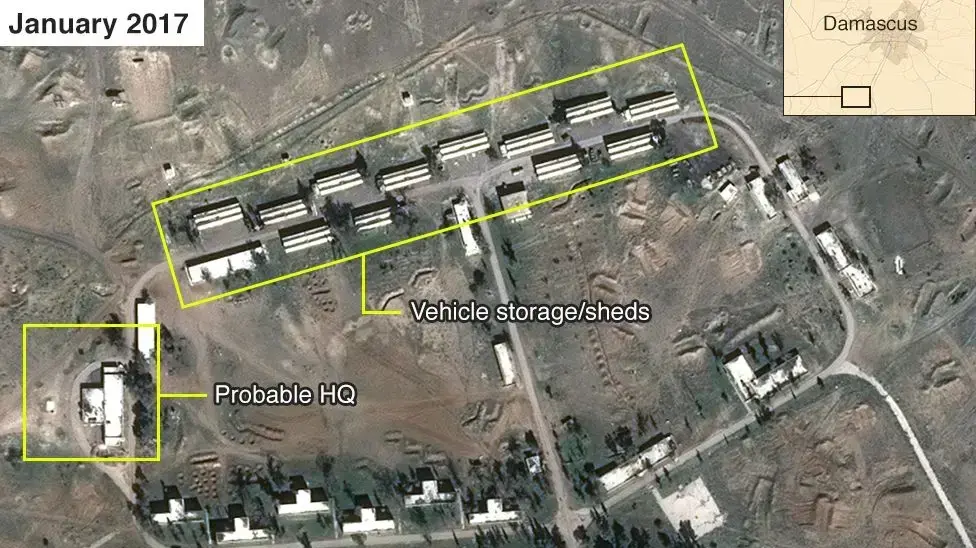 בסיס צבאי איראני שהוקם ליד אל-כיסווה שבסוריה בסיס צבאי איראני שהוקם ליד אל-כיסווה שבסוריה