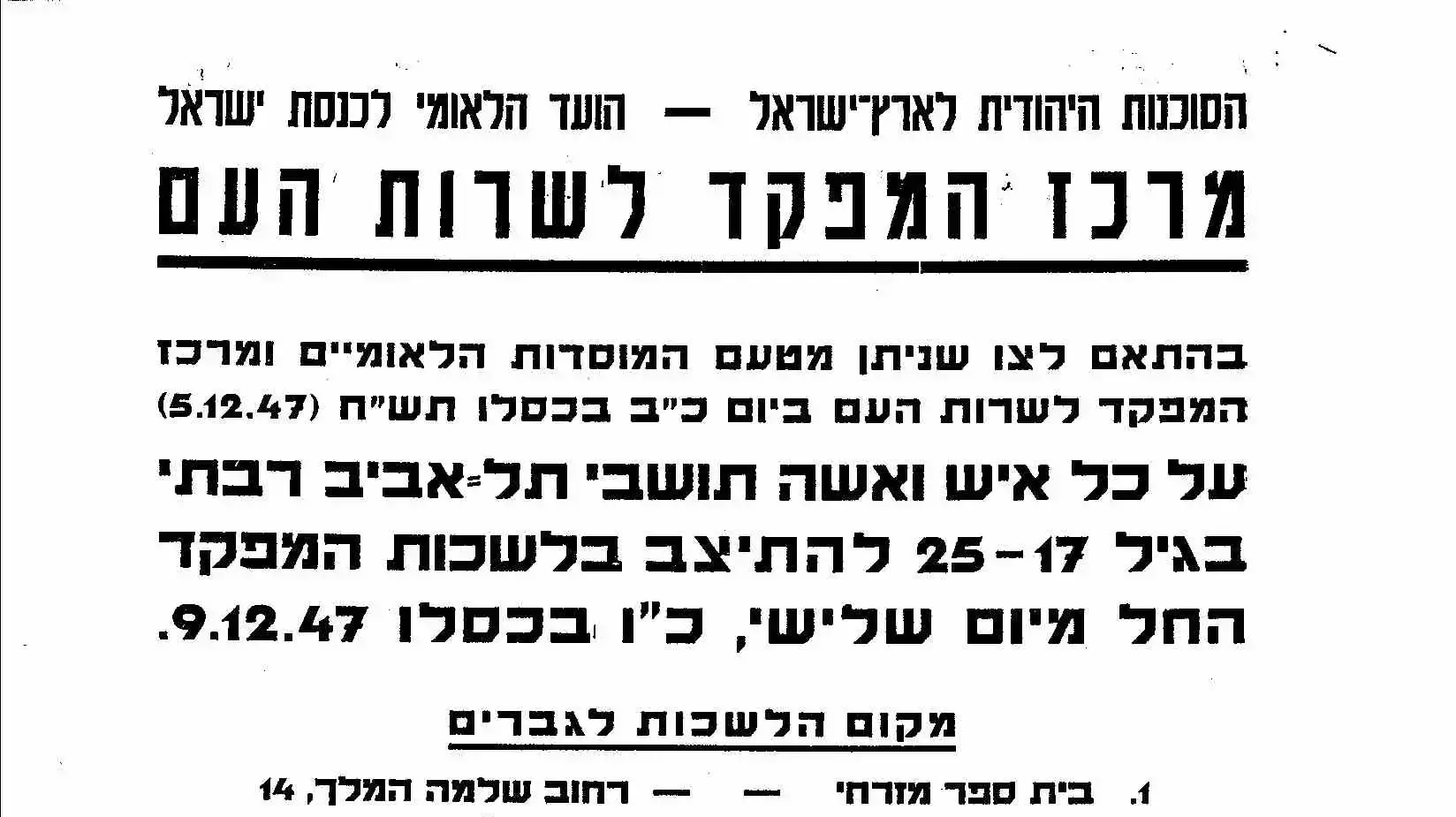 70 שנה לכ"ט בנובמבר- ארכיון צה"ל במשרד הביטחון חושף לראשונה את הישיבה שיסדה את צה"ל כצבא העם וקבעה את חוק שירות החובה 70 שנה לכ"ט בנובמבר- ארכיון צה"ל במשרד הביטחון חושף לראשונה את הישיבה שיסדה את צה"ל כצבא העם וקבעה את חוק שירות החובה