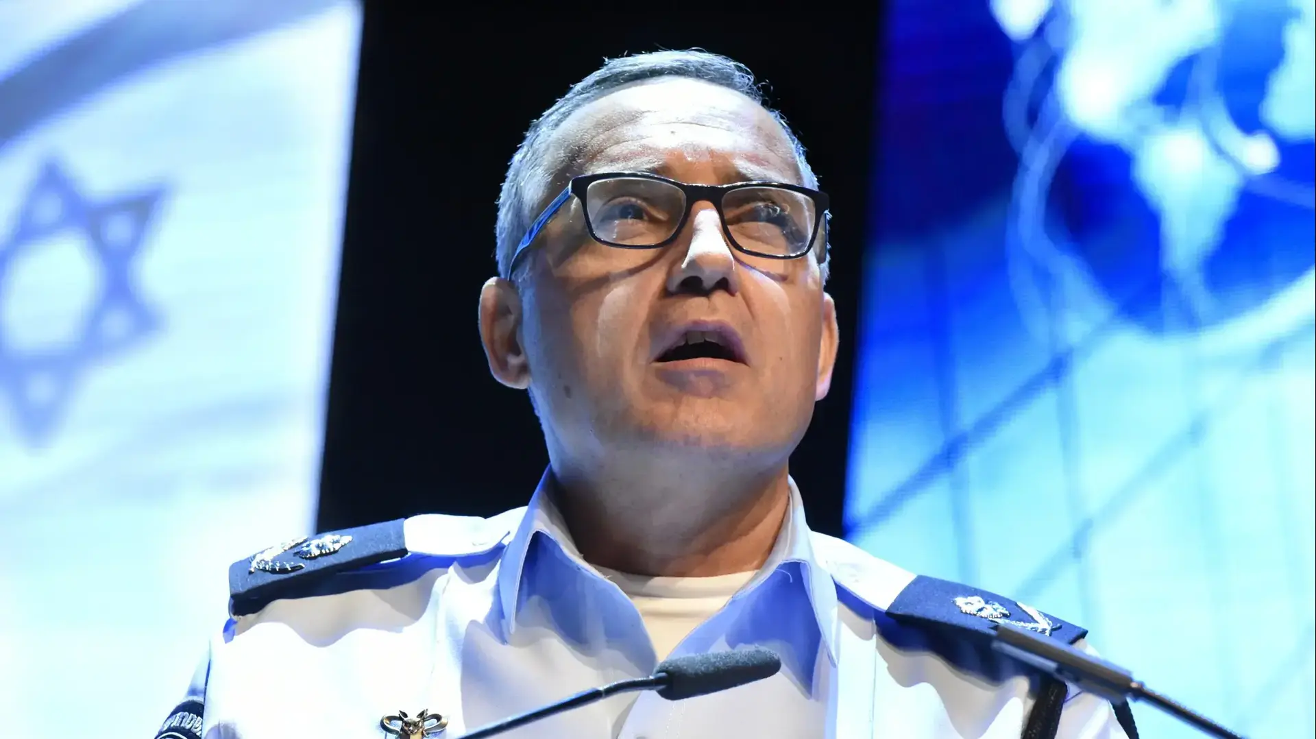 גדי סיסו ראש אגף החקירות והמודיעין במהלך טקס הפרידה שנערך עבור מני יצחקי בבית שמש 6 בדצמבר 2017 