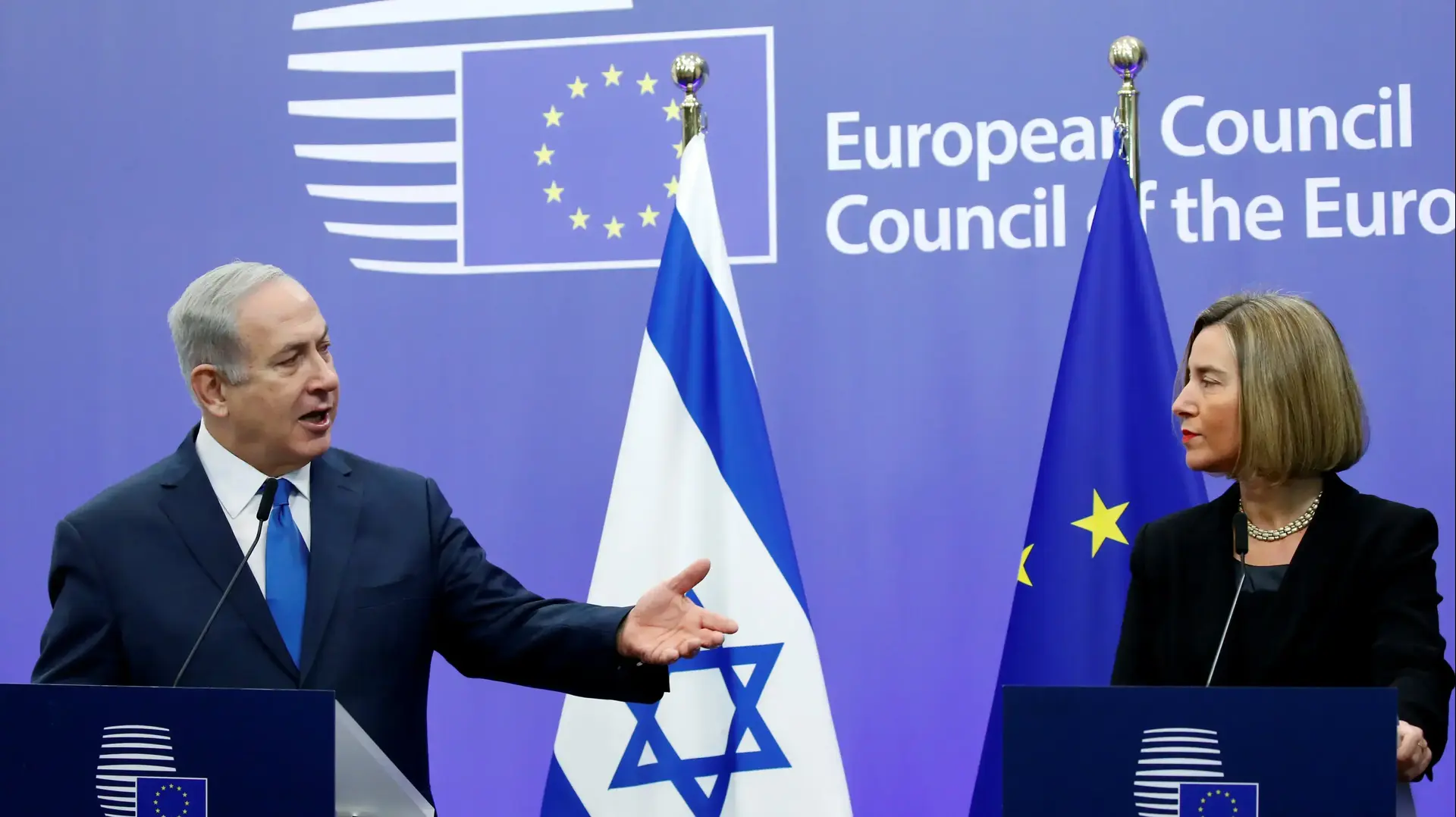 ראש הממשלה יתקבל ע?י נציבת החוץ של האיחוד, מוגריני, בריסל, בלגיה, 11 בדצמבר 2017
