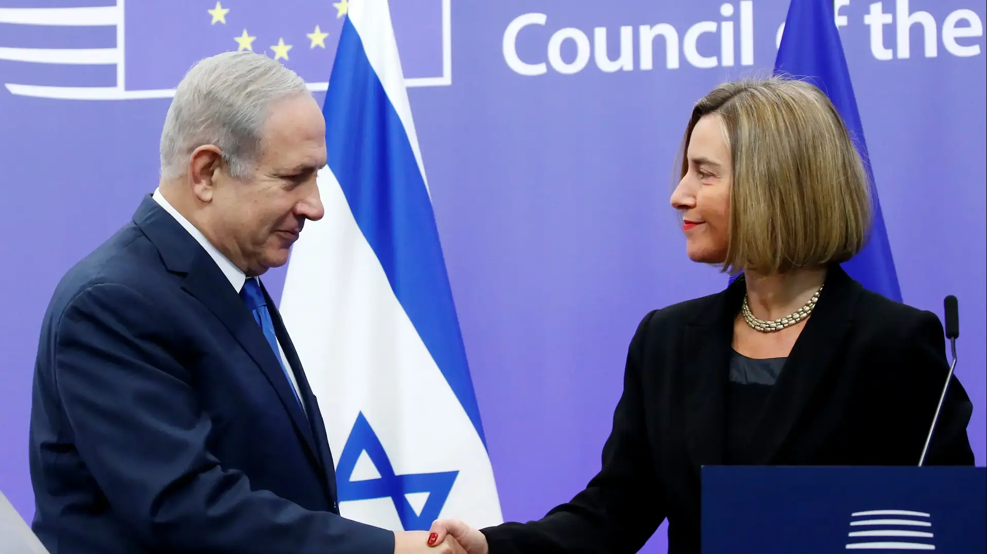 ראש הממשלה יתקבל ע?י נציבת החוץ של האיחוד, מוגריני, בריסל, בלגיה, 11 בדצמבר 2017