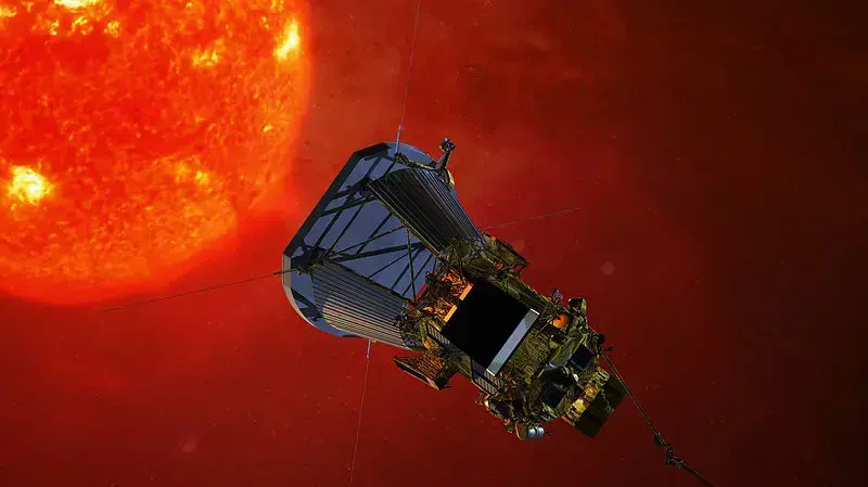 הדמיית אמן של התקרבות הגשושית Parker Solar Probe לשמש הדמיית אמן של התקרבות הגשושית Parker Solar Probe לשמש