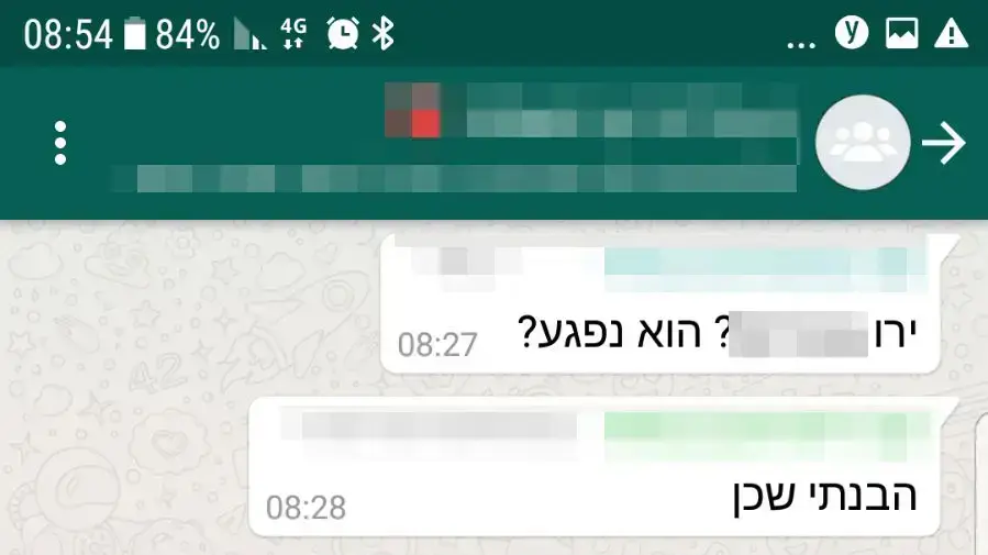 שיחת וואטסאפ של ורים בגן בו ירו בשומר, 28 בדצמבר 2017 שיחת וואטסאפ של ורים בגן בו ירו בשומר, 28 בדצמבר 2017