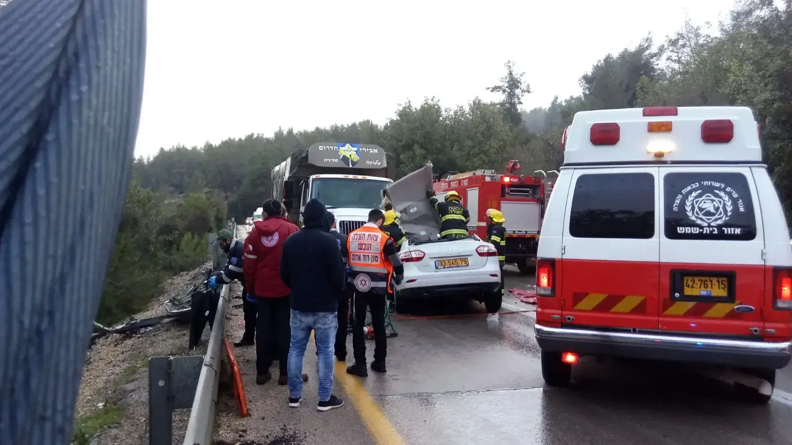 תאונת דרכים כביש 38, ליד שריגים, 1 בינואר, 2018 תאונת דרכים כביש 38, ליד שריגים, 1 בינואר, 2018