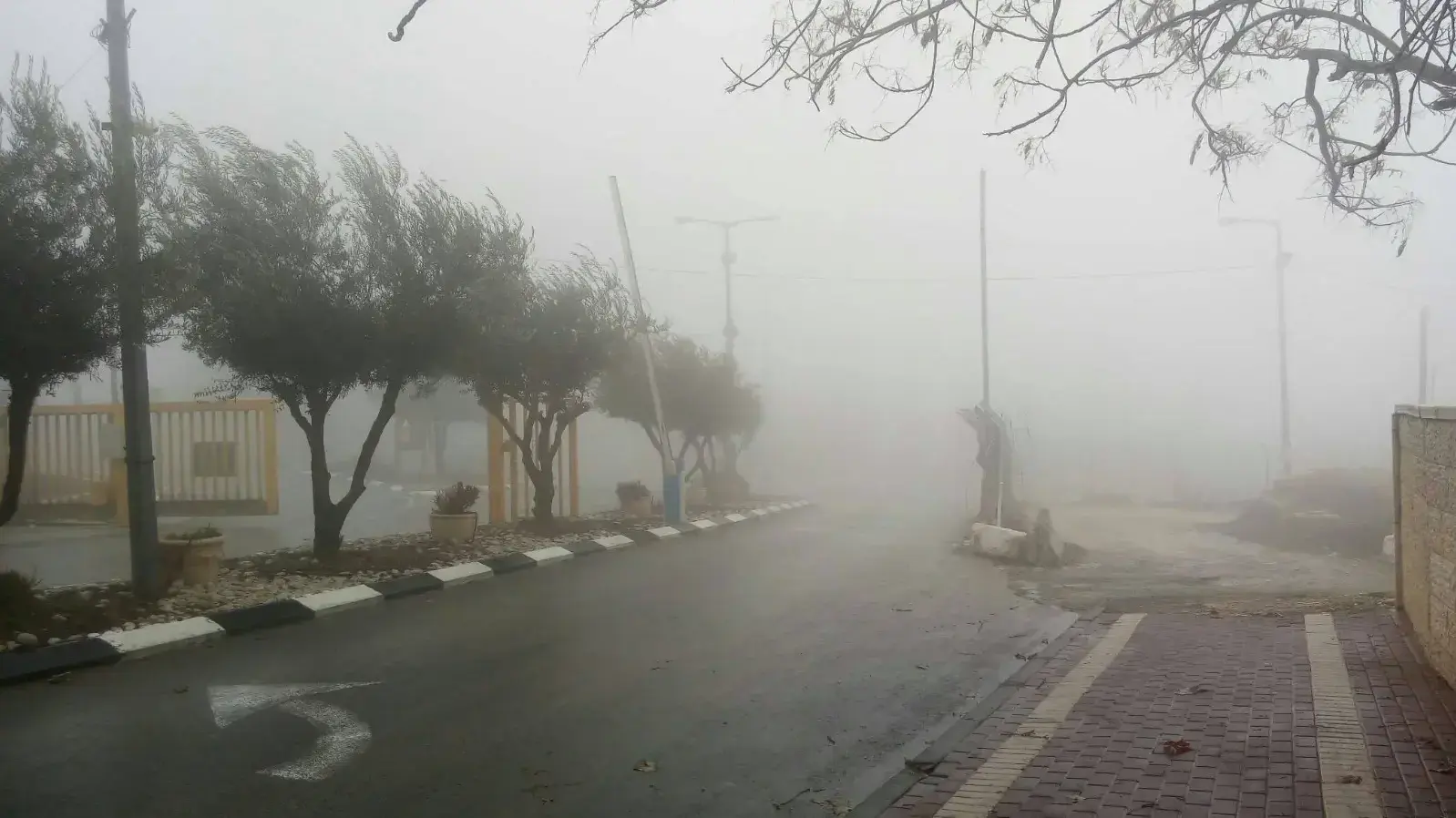 ערפל בשכונת הר שמואל, גבעת זאב 4 בינואר 2018 ערפל בשכונת הר שמואל, גבעת זאב 4 בינואר 2018