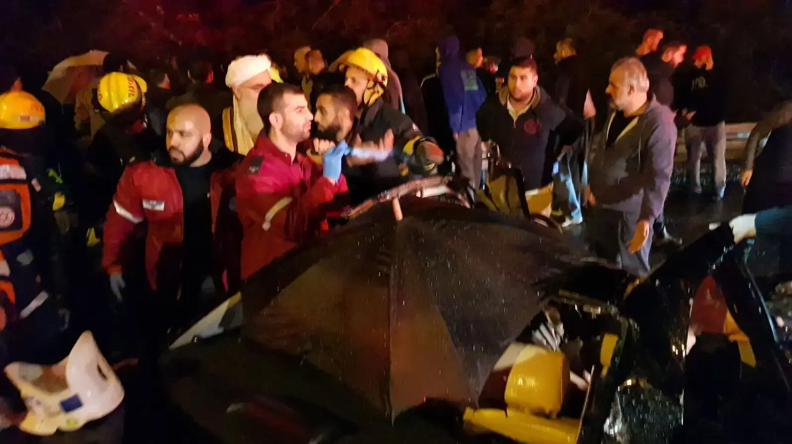 זירת תאונת הדרכים בכביש הגישה לברטעה, 4 בינואר 2018 זירת תאונת הדרכים בכביש הגישה לברטעה, 4 בינואר 2018