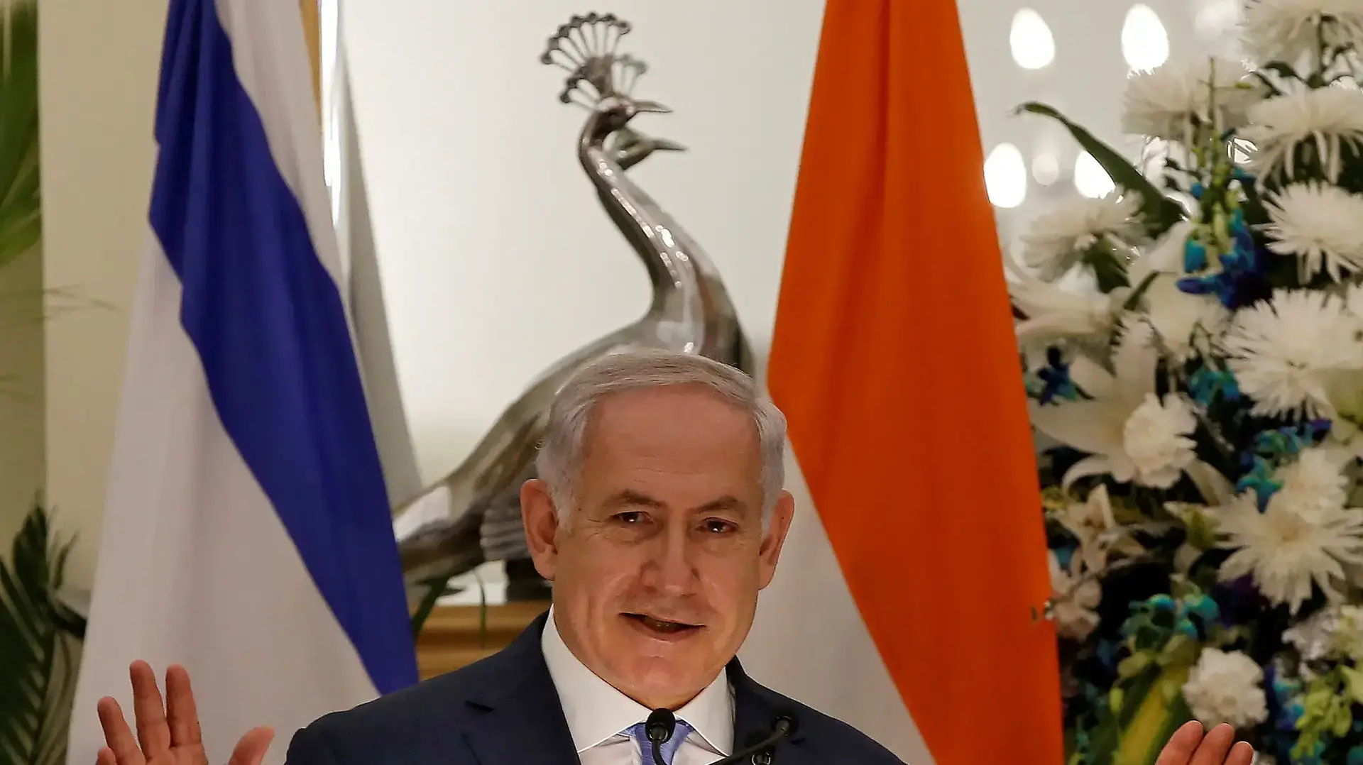 ראש הממשלה בנימין נתניהו במהלך ביקורו בהודו 15 בינואר 2018 ראש הממשלה בנימין נתניהו במהלך ביקורו בהודו 15 בינואר 2018