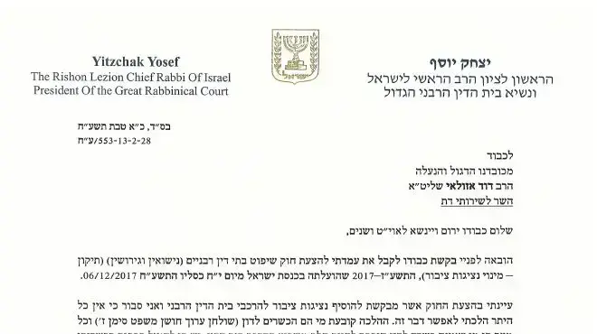 המכתב של הרב יוסף כנגד ח"כ ד"ר עליזה לביא יו"ר הוועדה לקידום מעמד האישה המכתב של הרב יוסף כנגד ח"כ ד"ר עליזה לביא יו"ר הוועדה לקידום מעמד האישה
