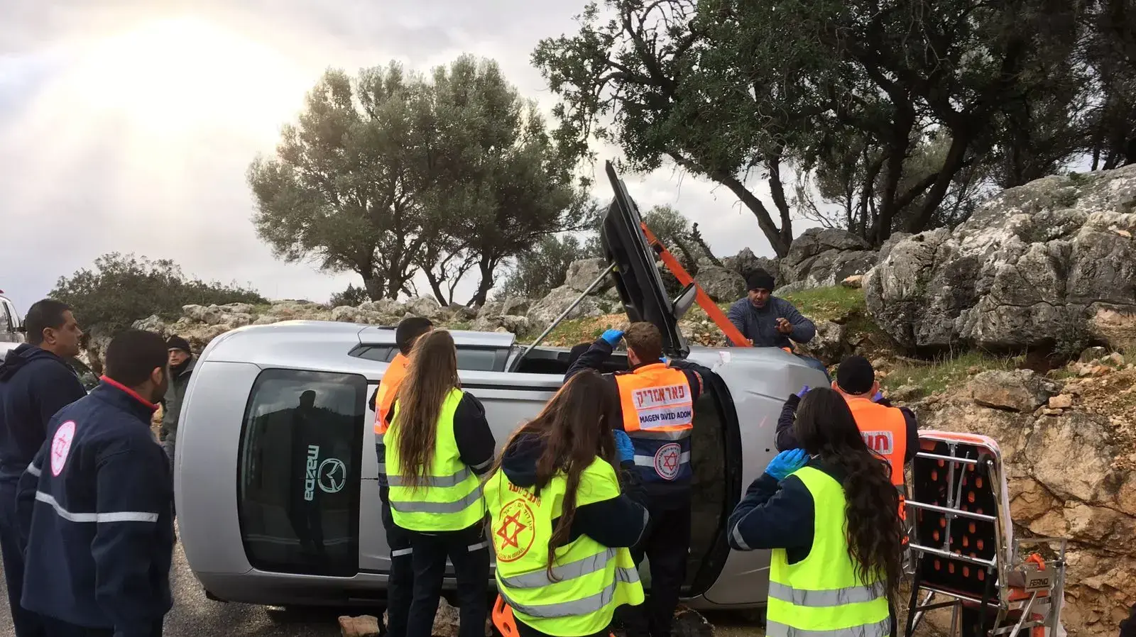 התהפכות רכב בנהריה התהפכות רכב בנהריה