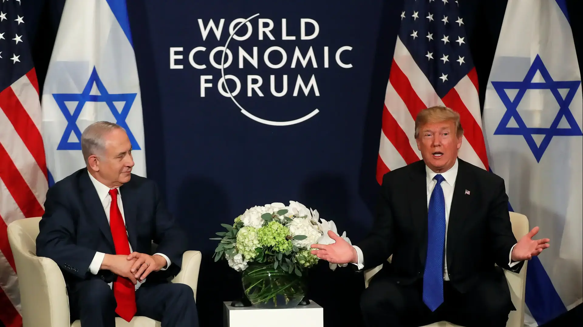פגישת ראש הממשלה בנימין נתניהו ונשיא ארה"ב דונלד טראמפ בדאבוס, שוויץ 25 בינאור 2018 פגישת ראש הממשלה בנימין נתניהו ונשיא ארה"ב דונלד טראמפ בדאבוס, שוויץ 25 בינאור 2018