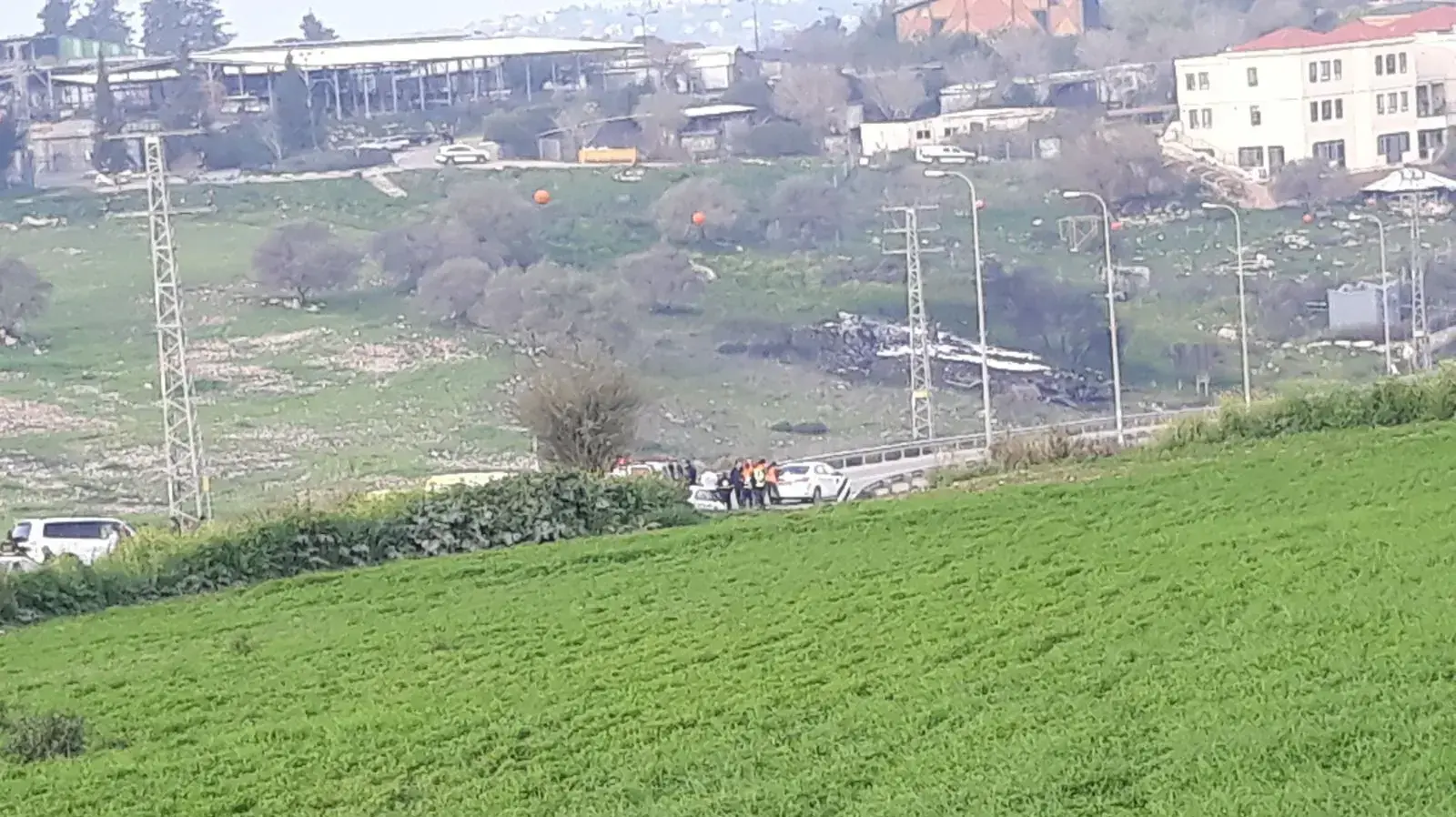 זירת נטישת מטוס F-16 בקיבוץ הרדוף שבגליל התחתון לאחר חדירת מל"ט איראני לשטח ישראל, 11 בפברואר 2018 זירת נטישת מטוס F-16 בקיבוץ הרדוף שבגליל התחתון לאחר חדירת מל"ט איראני לשטח ישראל, 11 בפברואר 2018