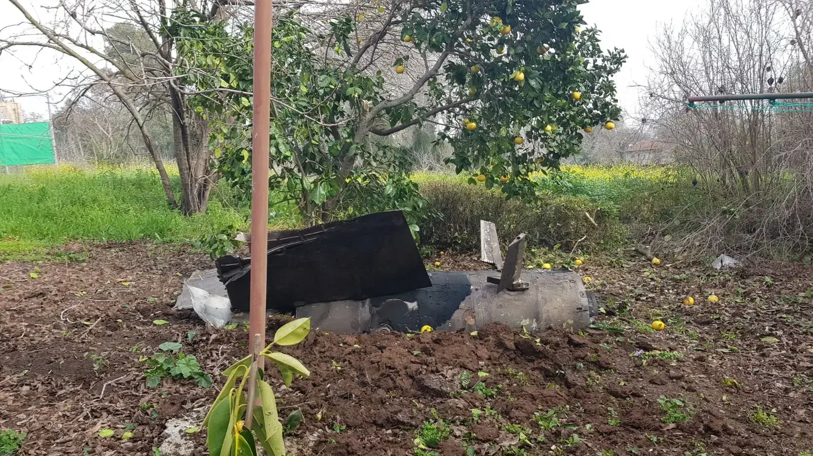 שרידי המטוס באלוני אבא, 10 בפברואר 2018 שרידי המטוס באלוני אבא, 10 בפברואר 2018