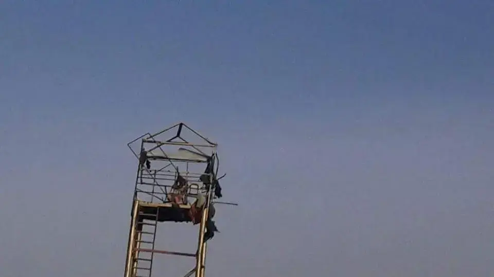 עמדת תצפית שהותקפה על ידי צה"ל ממזרח לחאן יונס, פברואר 2018 עמדת תצפית שהותקפה על ידי צה"ל ממזרח לחאן יונס, פברואר 2018