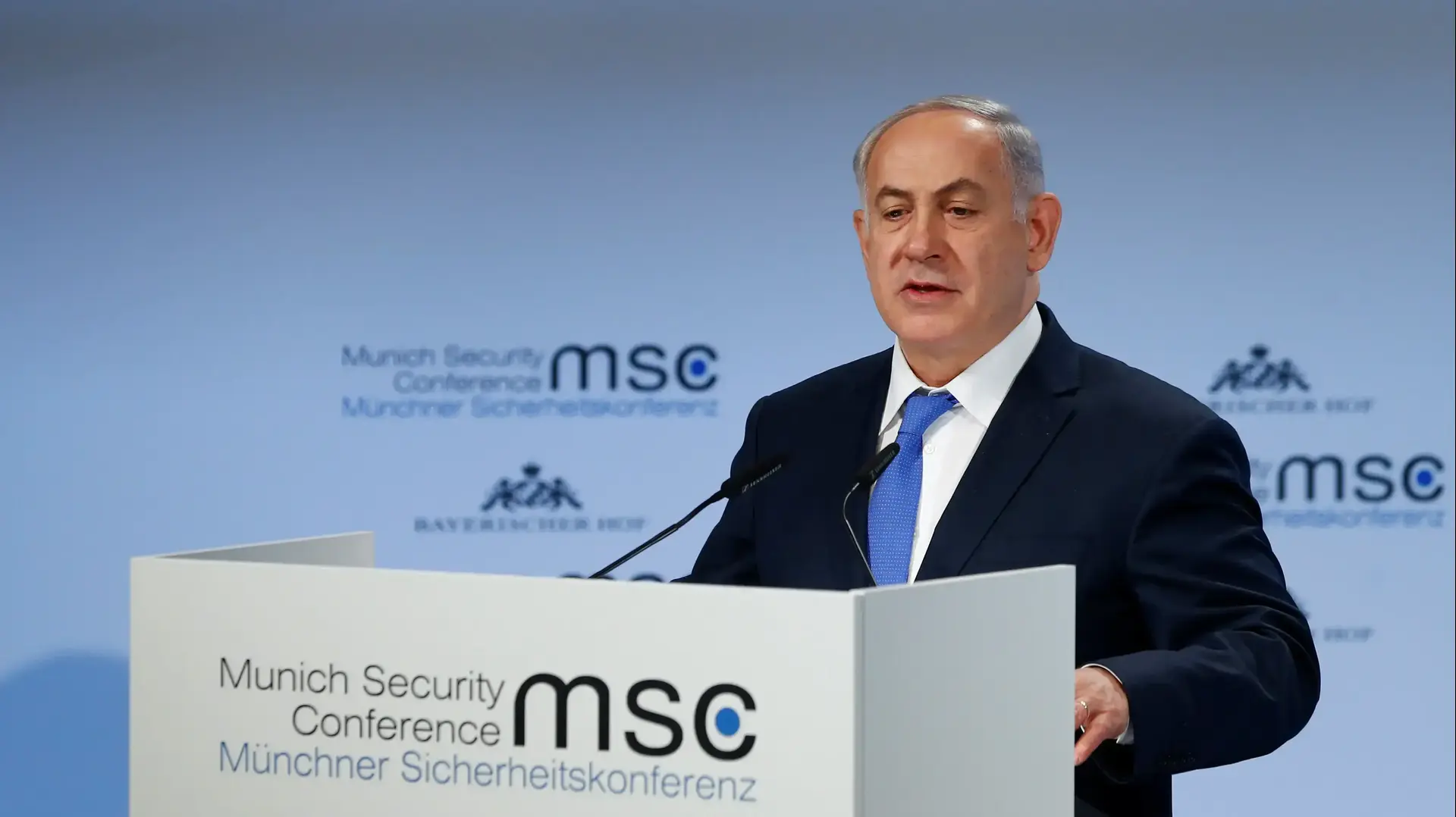 ראש הממשלה, בנימין נתניהו נואם בכנס הביטחון במינכן, 18 בפברואר 2018