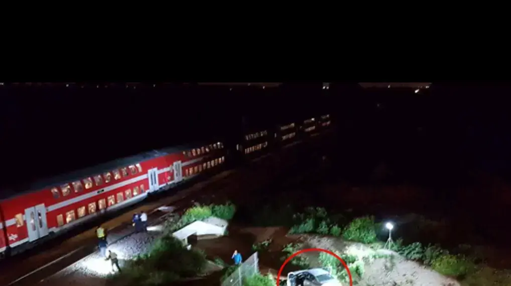 זירת האירוע של ההתאבדות בתחנת הרכבת בבית יהושע - אסור לשימוש