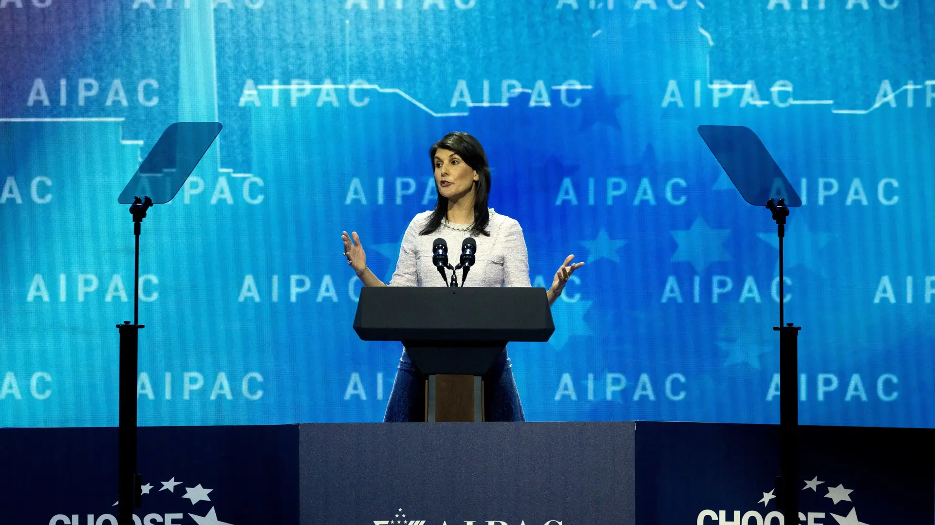 שגרירת ארה"ב באו"ם ניקי היילי נואמת בפני הכנס השנתי של ועידת איפא"ק, 6 במרץ 2018 שגרירת ארה"ב באו"ם ניקי היילי נואמת בפני הכנס השנתי של ועידת איפא"ק, 6 במרץ 2018