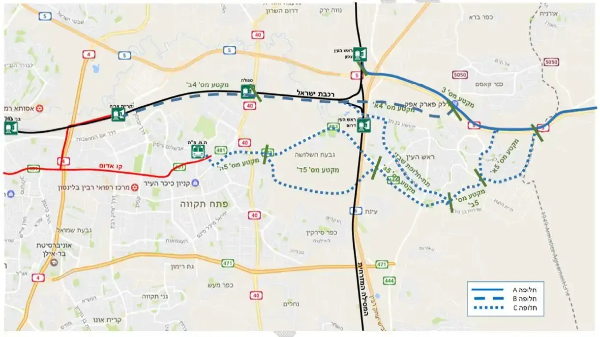 חלופות רק"ל בחלק המערבי חלופות רק"ל בחלק המערבי
