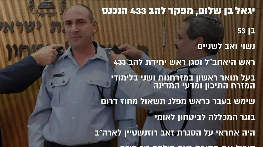 מפקד ראש להב 433, תת ניצב יגאל בן שלום מפקד ראש להב 433, תת ניצב יגאל בן שלום